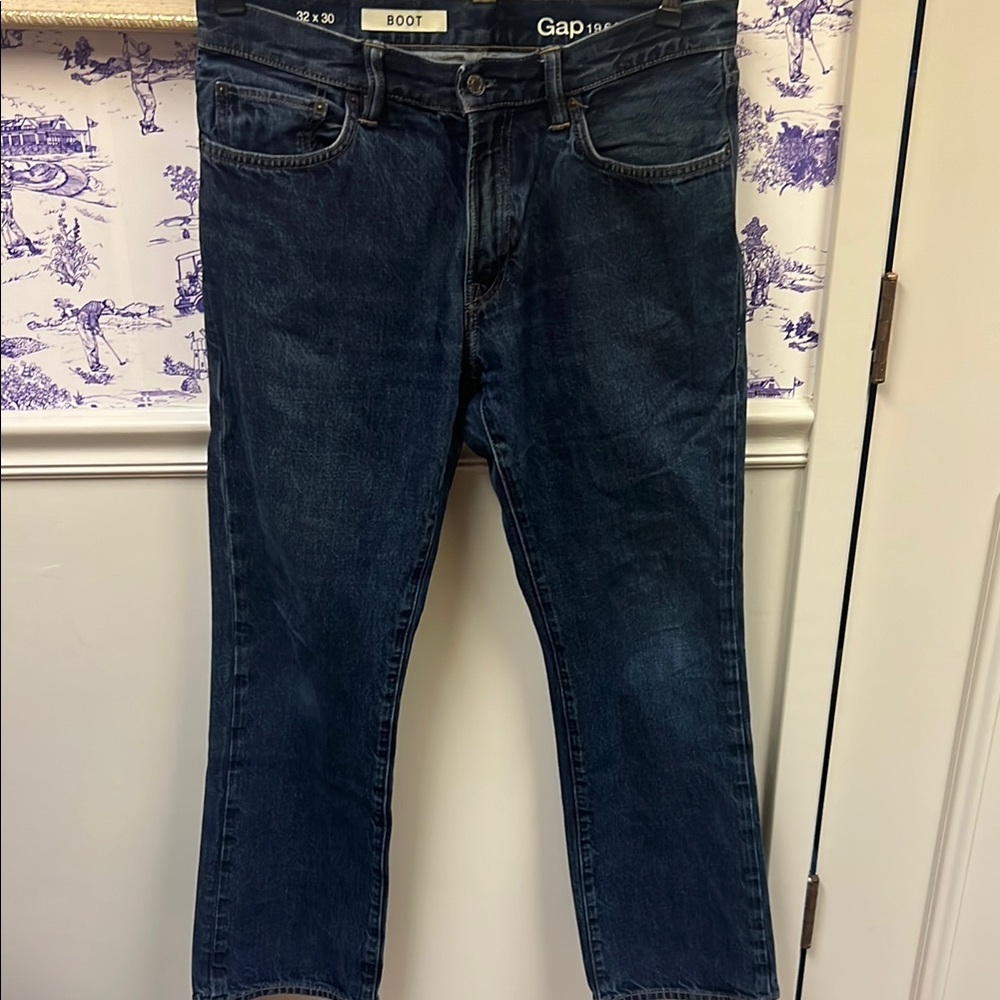 GAP 32 X 30 Men's Dark Blue Bootcut Jeans
